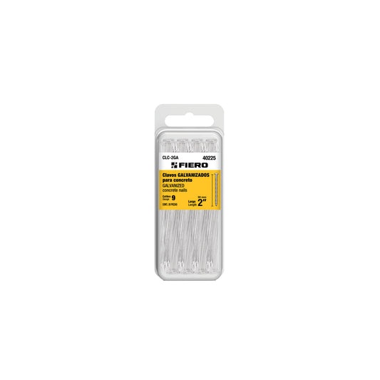 Blíster con 20 clavos galvanizados para concreto 2', Fiero