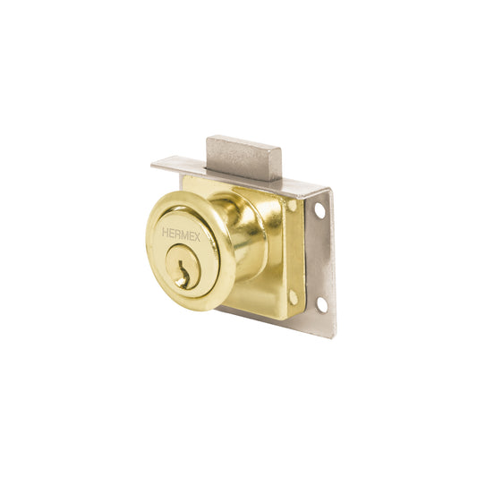 Cerradura para mueble, modelo 24, latón, HERMEX