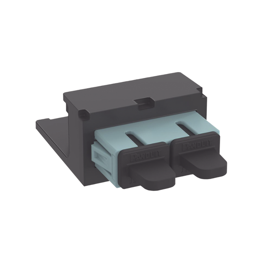 M�dulo Acoplador SC Duplex, para Fibra �ptica Multimodo OM3/OM4, Tipo Mini-Com, Color Aqua