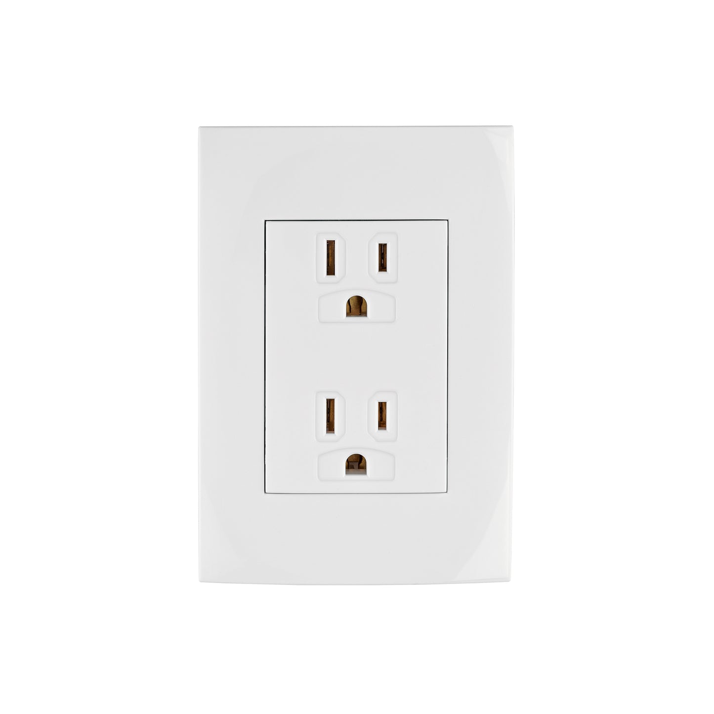 Contacto dúplex, 2 polos + tierra, línea Oslo, blanco
