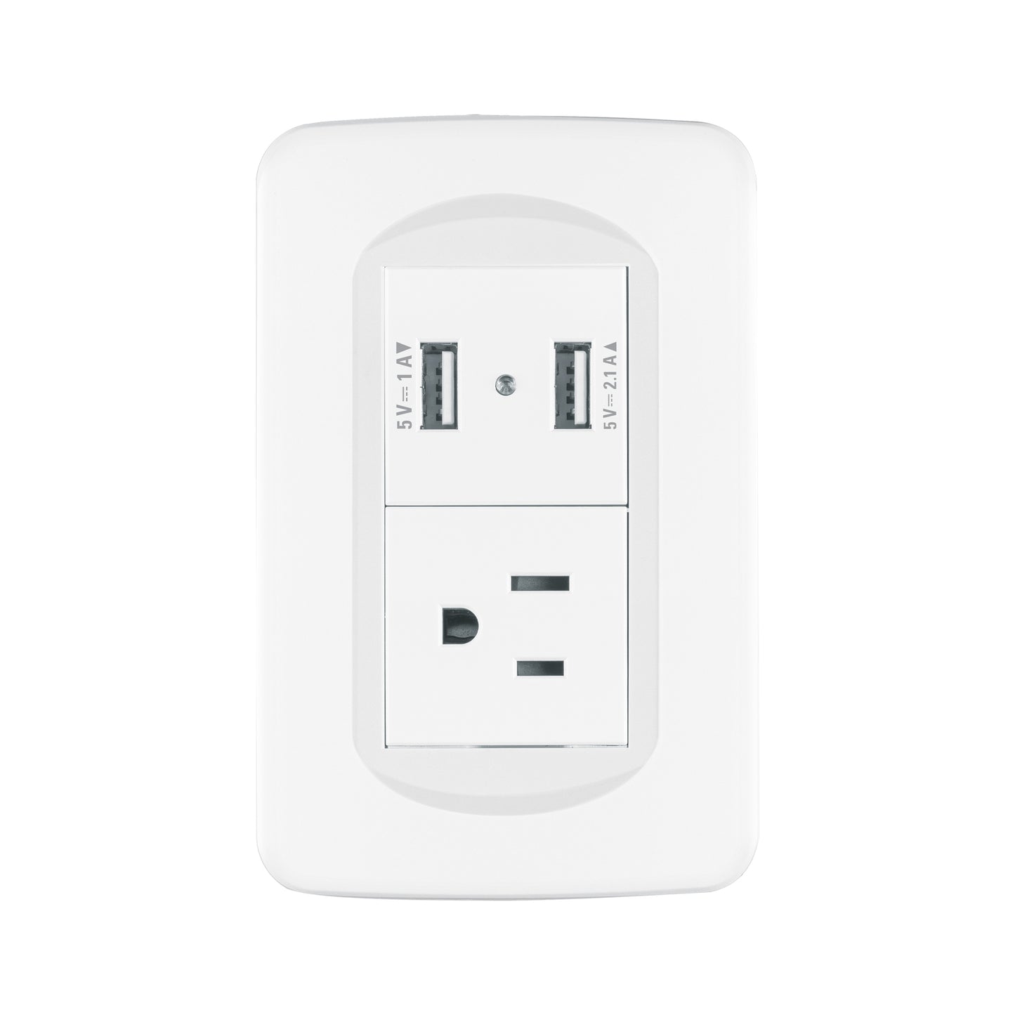 Placa armada 1contacto y 2 puertos USB 1.5 módulos, Toledo
