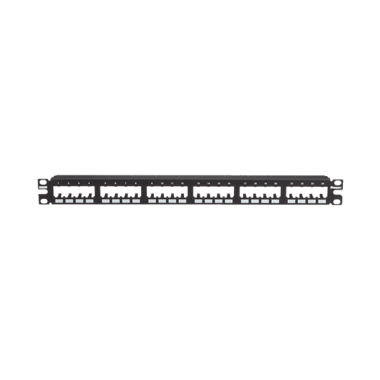 Panel de Parcheo Modular Mini-Com (Sin Conectores), Plano de Instalaci�n al Ras, Sin Blindaje, de 24 Puertos, 1UR