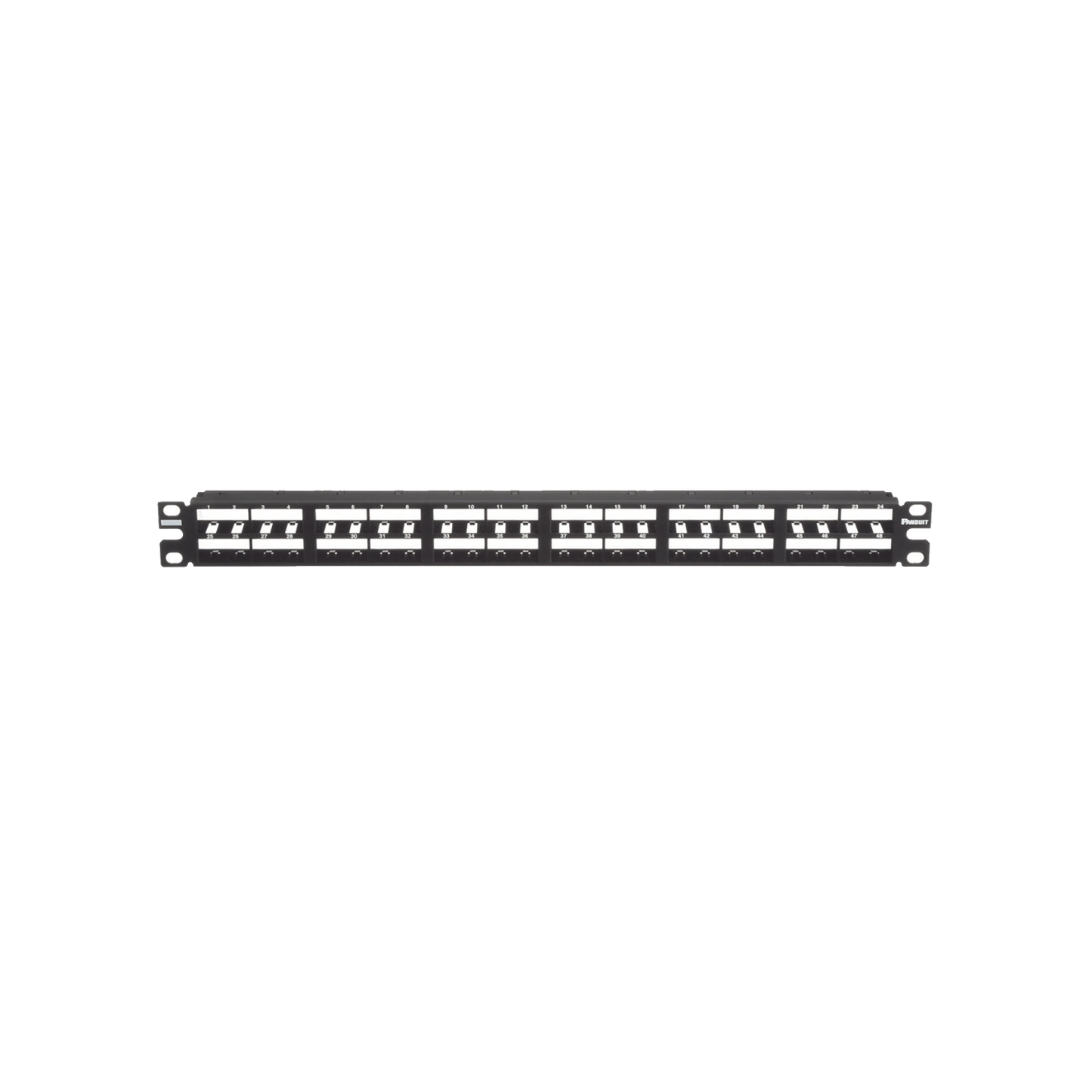 Panel de Parcheo Modular Mini-Com (Sin Conectores), Plano, Sin Blindaje, Alta Densidad, Identificaci�n Pre-Impresa, de 48 Puertos, 1UR