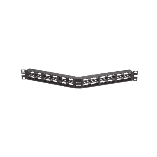 Panel de Parcheo Modular Mini-Com (Sin Conectores), Angulado, Sin Blindaje, Alta Densidad, de 48 Puertos, 1UR