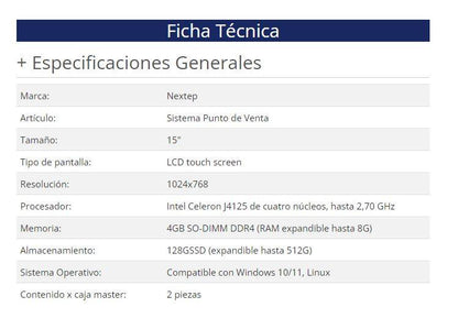 Sistema POS Nextep NE-522 - Vista 2