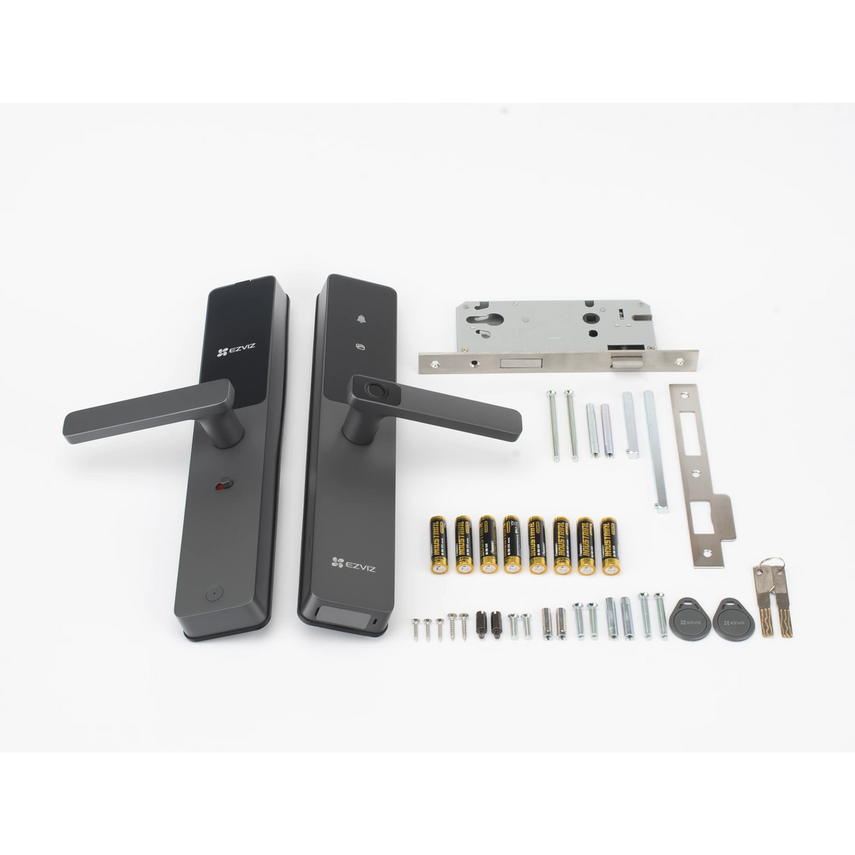Cerradura Inteligente EZVIZ DL05/ Cerrojo Tipo Americano / Wi-Fi / Bluetooth  /  Códigos Temporales Para Visitantes / Lectura de Huella / Lectura de Tag / Contraseña /  Botón para Timbrar / Apertura remota desde la APP /  No Requiere Hub