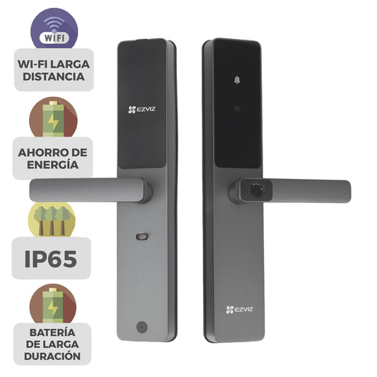 Cerradura Inteligente / Cerrojo Tipo Americano / Wi-Fi / Bluetooth  /  Códigos Temporales Para Visitantes / Lectura de Huella / Lectura de Tag / Contraseña /  Botón para Timbrar / Apertura remota desde la APP /  No Requiere Hub
