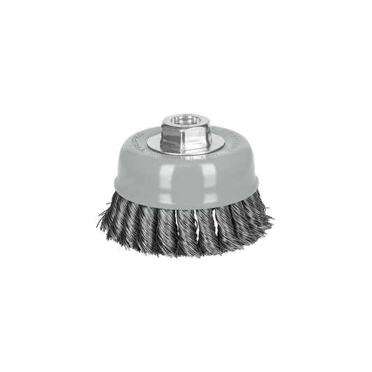 Carda copa 4' alambre trenzado grueso, Multi-rosca, Truper