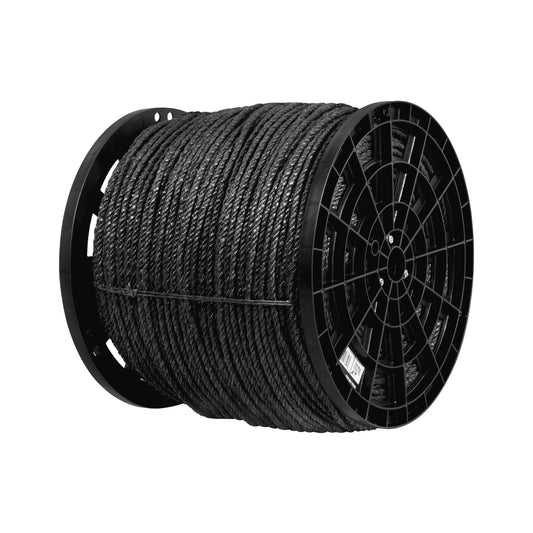 Kilo de cuerda negra de polipropileno 8 mm, carrete 20kg