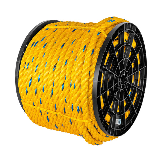 Kilo de cuerda amarilla de polipropileno 25mm, carrete 30kg