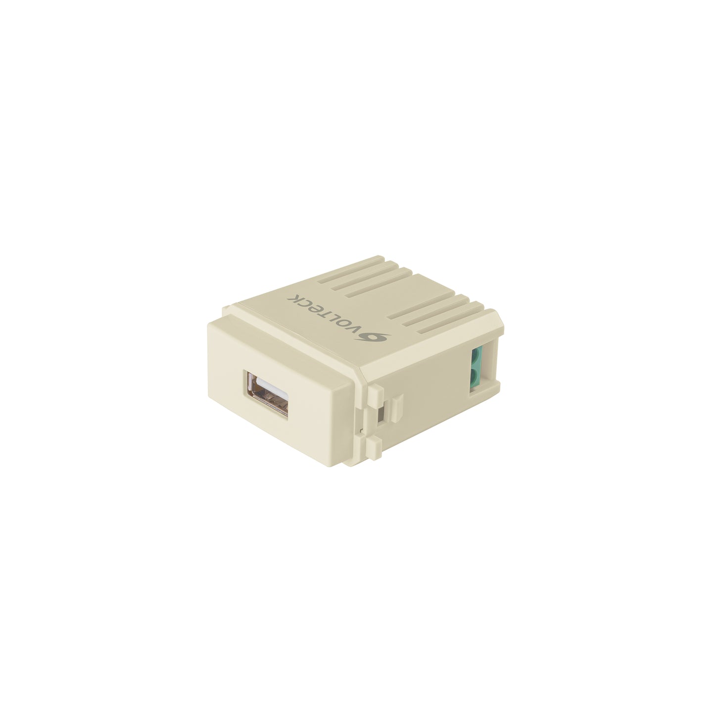 Módulo puerto USB, línea Italiana, color marfil, Volteck
