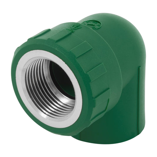 Codo 90° PPR,  1', rosca hembra con inserto metálico, Foset