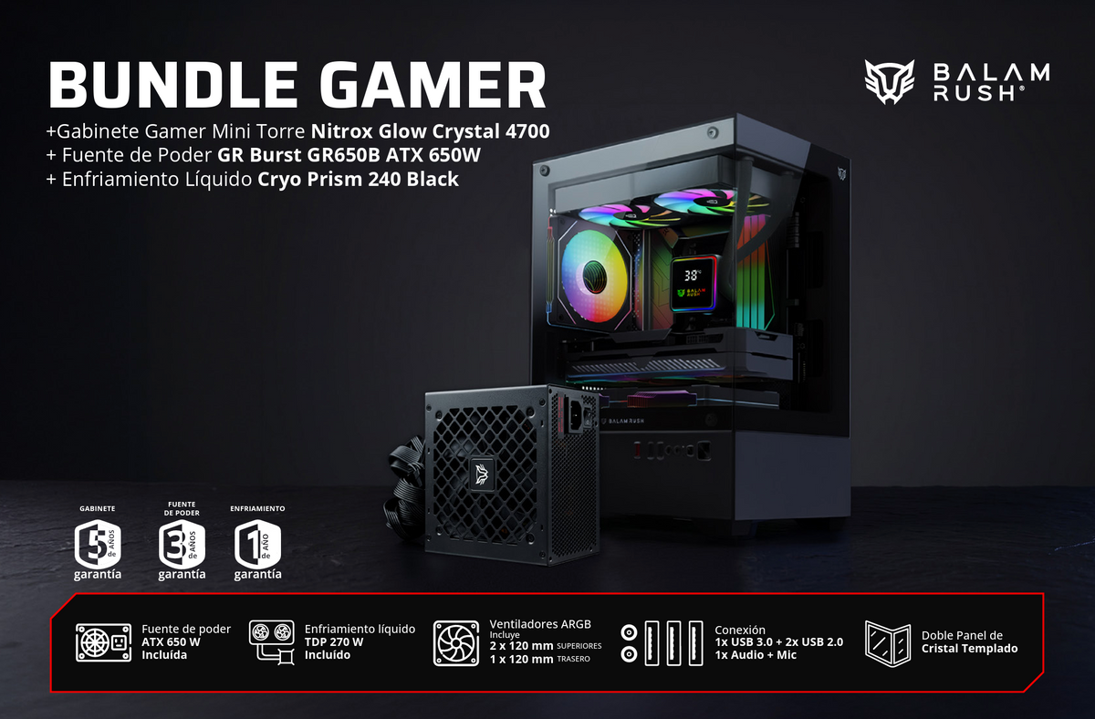 PC Gamer Balam Rush | AMD Ryzen 7 5700G | 32GB RAM | 500GB NVMe