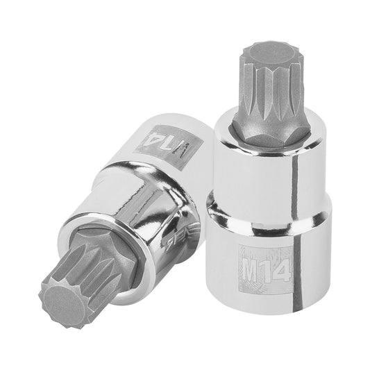 Dado punta corta bristol M14, cuadro 1/2', Truper