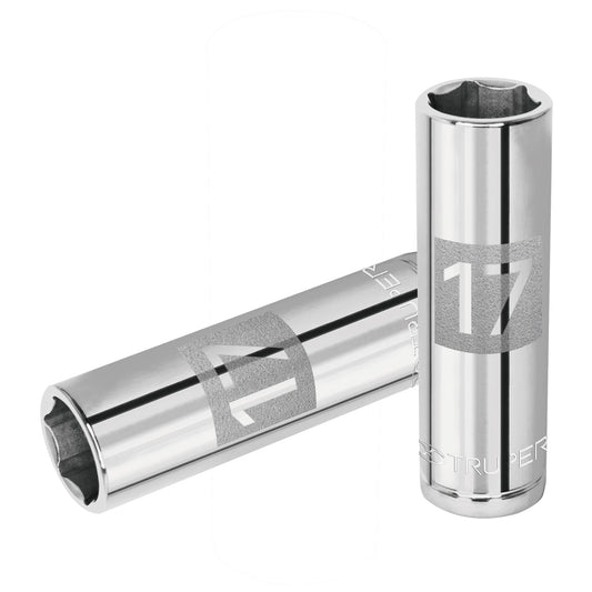 Dado largo de 17 mm, 6 puntas, cuadro 1/2', Truper