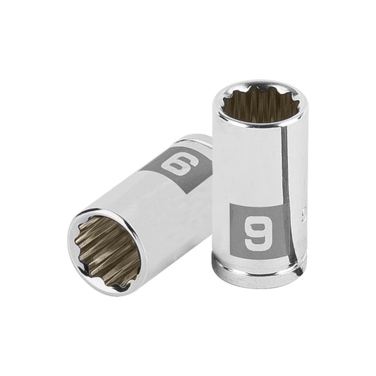 Dado de 9 mm, 12 puntas, cuadro 1/4', Truper