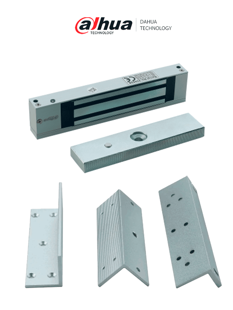 DAHUA PAQASF280Z- Kit Chapa Magnética Dahua ASF280A-V1 con Soporte ZL ASF280ZL-V1 | 280 Kg (600 Lb) para Control de Acceso