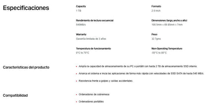 SSD SANDISK WDS100T5G0A - Vista 3