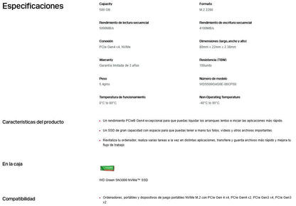 SSD SANDISK WDS500G4G0E - Vista 5