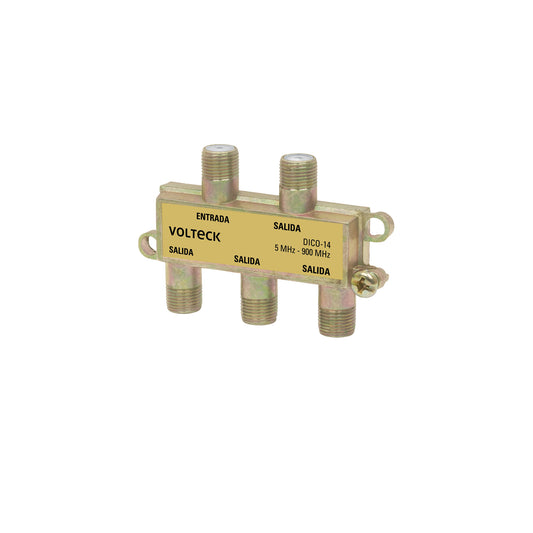 Divisor coaxial de 1 entrada y 4 salidas, Volteck