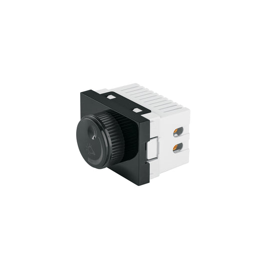 Dimmer giratorio negro de 1.5 módulos, línea Lisboa, Volteck