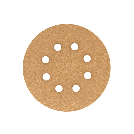 Paquete c/5 discos de lija 5' grano 100, 8 perforaciones