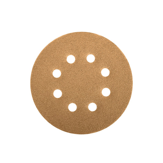 Paquete c/5 discos de lija 5' grano 80, 8 perforaciones