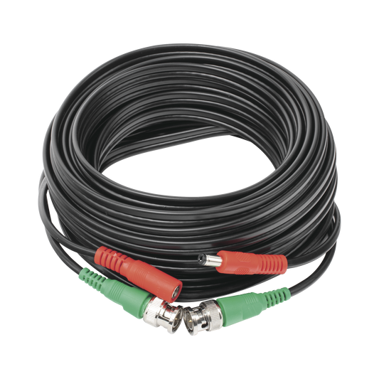 Cable Coaxial (BNC RG59) + Alimentaci�n / SIAMES / 10 Metros (32.81 Pies) / 100% Cobre / Para C�maras 4K / Uso Interior y Exterior