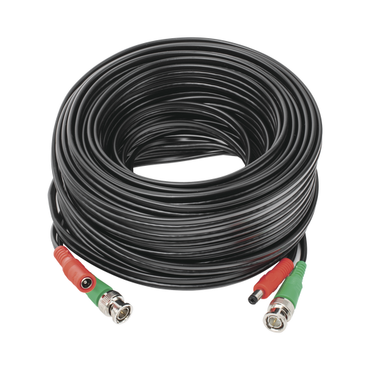 Cable Coaxial (BNC RG59) + Alimentaci�n / SIAMES / 20 Metros (65.62 Pies) / 100% COBRE / Para C�maras 4K / Uso Interior y Exterior