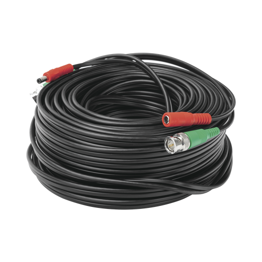 Cable Coaxial (BNC RG59) + Alimentaci�n / SIAMES / 30 Metros (98.43 Pies) / 100% COBRE / Para C�maras 4K / Uso Interior y Exterior