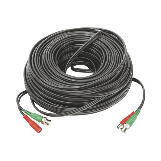 Cable Coaxial (BNC RG59) + Alimentaci�n / SIAMES / 50 Metros (164 Pies) / 100% COBRE / Para C�maras 4K / Uso Interior y Exterior