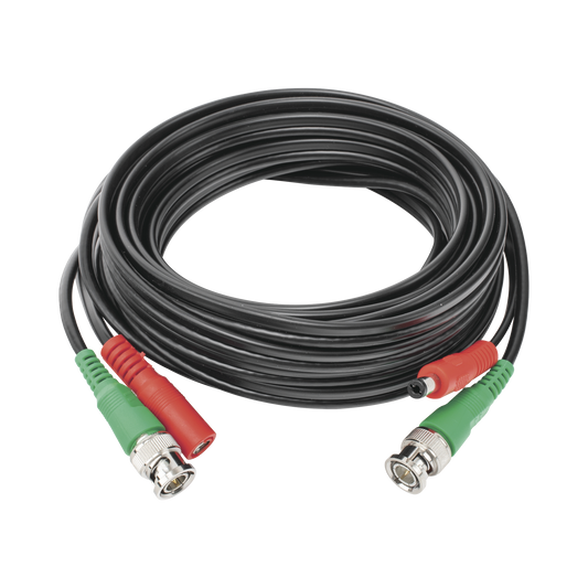 Cable Coaxial (BNC RG59) + Alimentaci�n / SIAMES / 5 Metros (16.40 Pies) / 100% Cobre / Para C�maras 4K / Uso Interior y Exterior
