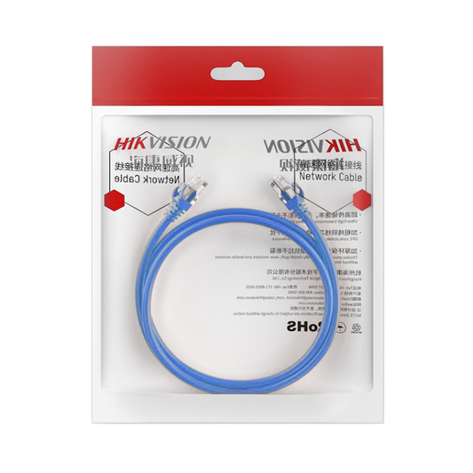 Cable de Parcheo (Patch Cord) / UTP / Cat. 6 (24 AWG) / 2 Metros (6.56 Pies) / Color Azul / Ideal para PoE+ / Interior