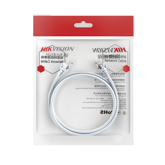 Cable de Parcheo (Patch Cord) / UTP / Cat. 6 (24 AWG) / 2 Metros (6.56 Pies) / Color Blanco/ Ideal para PoE+ / Interior
