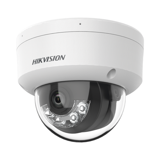 Domo IP 4 Megapixel / Lente 2.8 mm / Dual Light (30 mts IR + 30 mts Luz Blanca) / Micr�fono Integrado / Antivand�lico IK08 / Motion Detection 2.0 / Exterior IP67 / H.265 / PoE / ONVIF / Micro SD