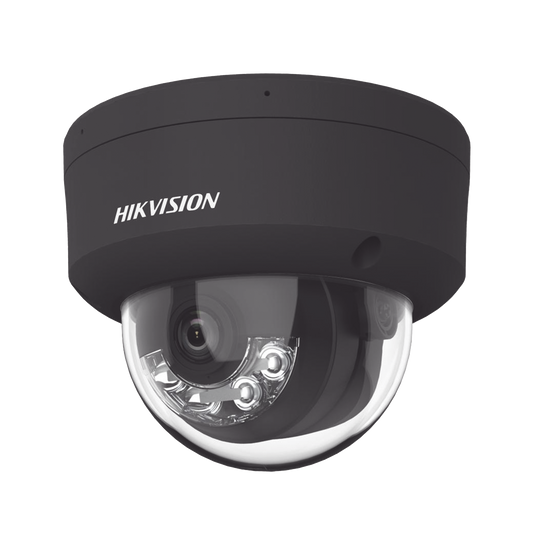 Domo IP 4 Megapixel / Color Negro / Lente 2.8 mm / Dual Light (30 mts Luz Blanca + 30 mts IR) / 2 Micrófonos Integrados / ACUSENSE / Exterior IP67 / IK10 / WDR 120 dB / PoE / ONVIF / Micro SD / Metal / ACUSEEK
