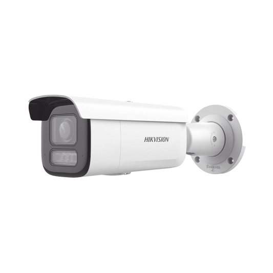 [Dual Light + 2 Micrófonos Integrados]  Bala IP 8 Megapixel (4K) / Lente Motorizado 2.8-12 mm / 60 m Luz Blanca + 60 m IR / AcuSense / Exterior IP67 / IK10 / WDR 120 dB / PoE 802.3at / ONVIF / Alarmas I/O / Micro SD / ACUSEEK