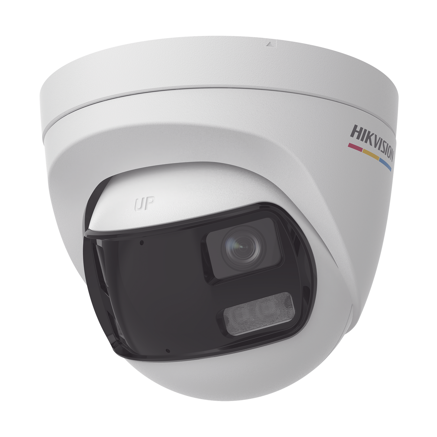 [ColorVu + Panoramica + Dual Light] Turret TURBOHD 3K (5 Megapixel) / Micrófono Integrado / Visión 180° / Imagen a Color 24/7 / 40 mts Luz Blanca + 40 mts IR / Exterior IP67 / WDR