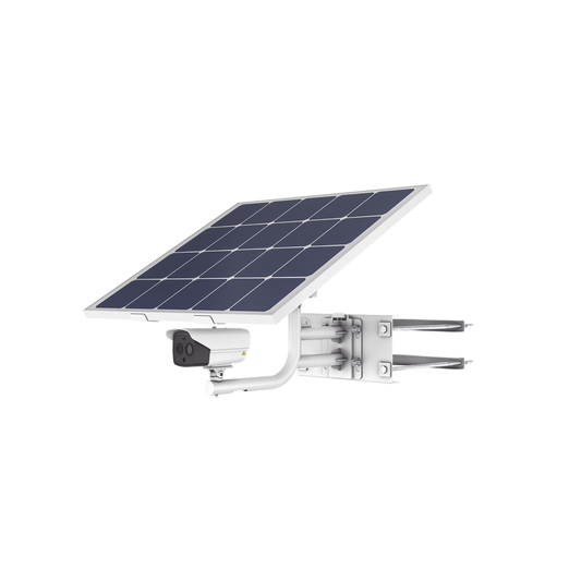 Kit Cámara Térmica Solar - Resolución 256 x 192 / Rango de temperatura -20°C a 150°C / Fusión de imagen bi-espectro / Alarma audible y estroboscópica / 4G LTE / Batería Lithium 360Wh / Panel solar 80W / IP