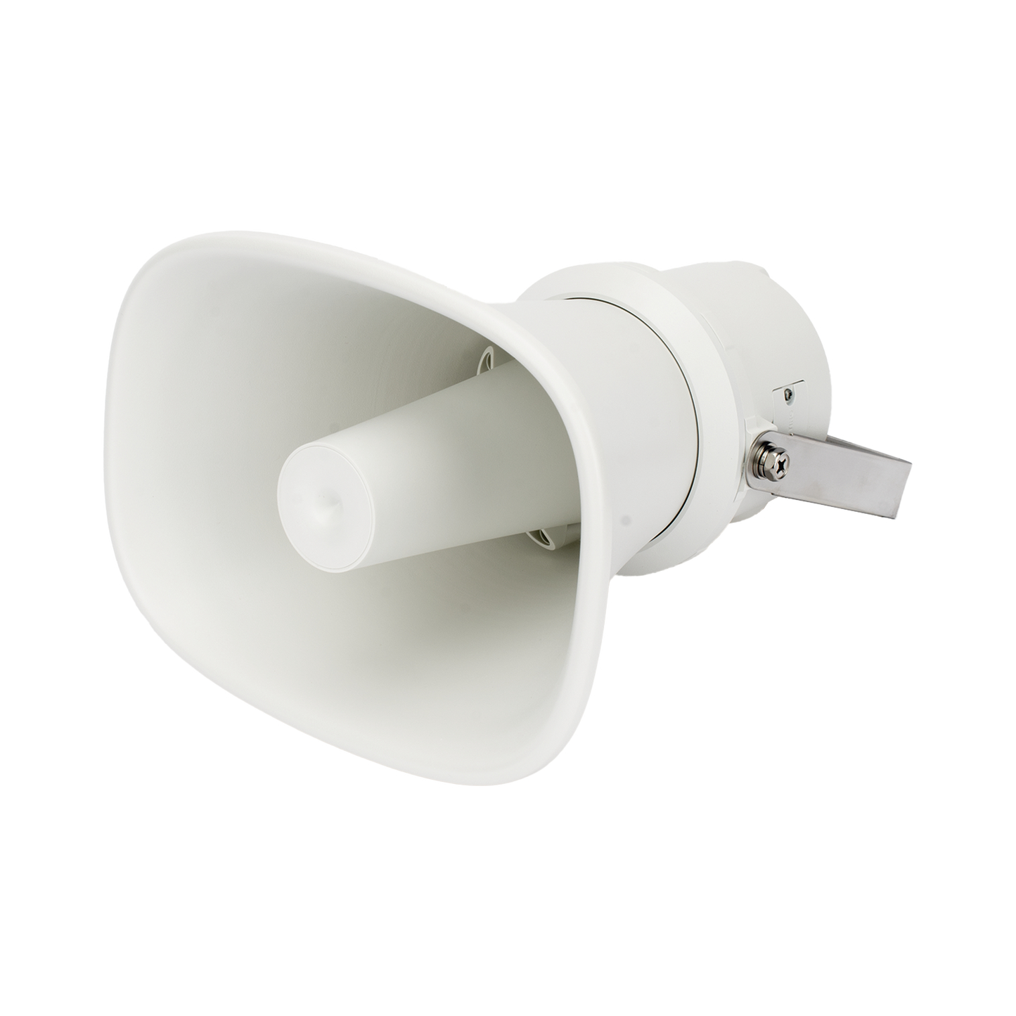 Bocina (Altavoz IP ) | Tipo Trompeta | 25 Watts | 24VCD | Exterior IP67 | Metal | Entrada de alarma | Voceo en tiempo real | Calendarización de audios | Síntesis de Voz (TTS)