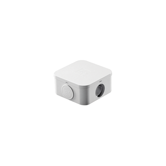 Caja Estanca de PVC Para Derivación y Conexión, 4 Entradas, Tapa a Presión, 100x106x53 mm (Área interna), Uso Exterior IP55, Material que no Propaga el Fuego, (línea Quadrix)