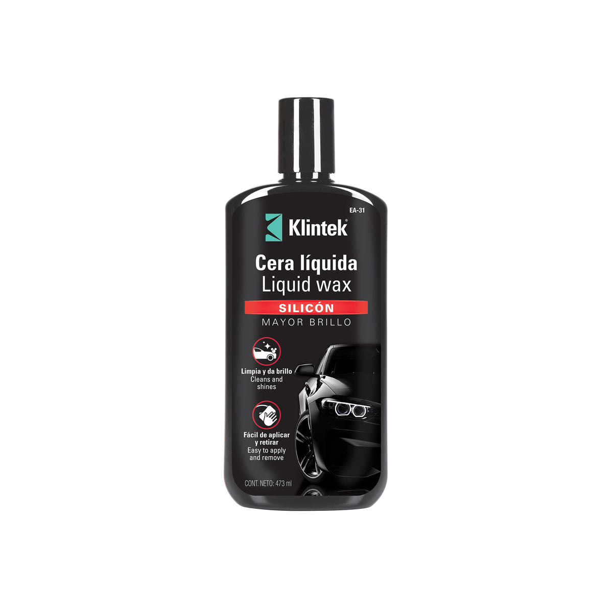 Cera líquida de silicón para auto, 473 ml, KLINTEK