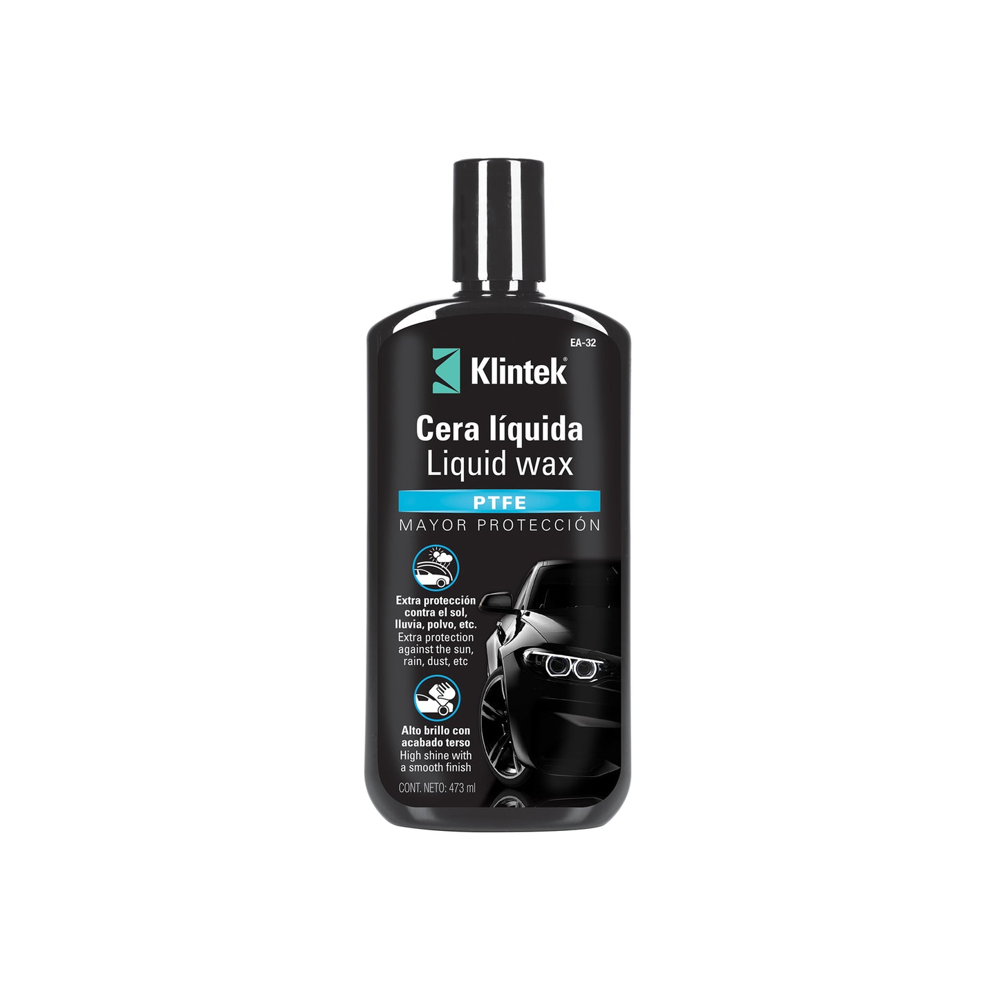 Cera líquida PTFE para auto, 473 ml, KLINTEK