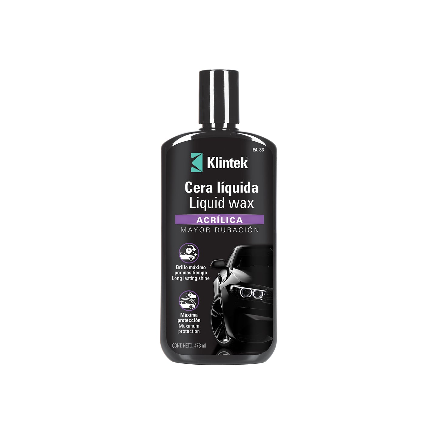 Cera líquida acrílica para auto, 473 ml, KLINTEK