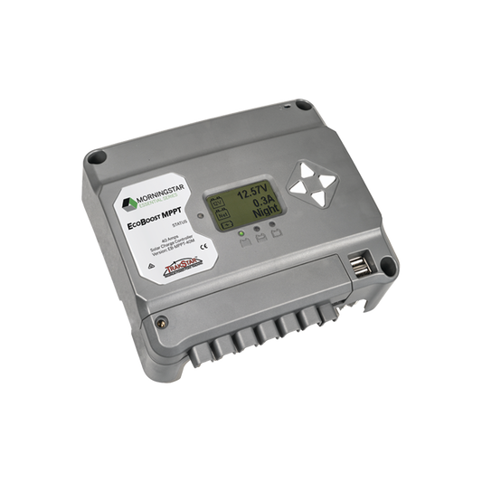 Controlador de Carga Solar MPPT EcoBoost 40 A / Pantalla LCD / 12V y 24V / 2 Puertos USB 3A / Control de Iluminaci�n