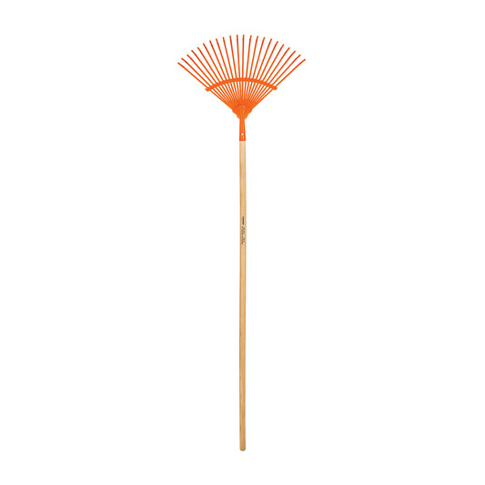 Escoba metálica para jardín, curva, 22 dientes, mango 48'