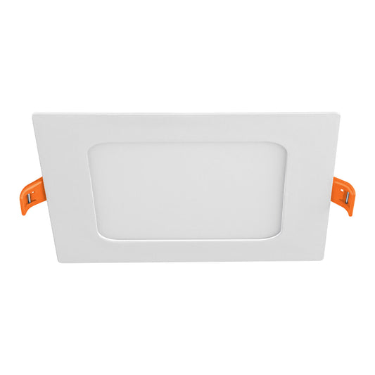 Luminario ultra delgado LED 6 W empotrar cuadrado luz cálida