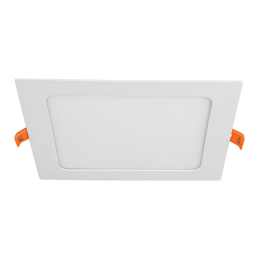 Luminario ultra delgado LED 12W empotrar cuadrado luz cálida