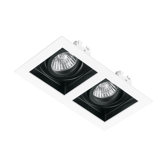 Luminario empotrable con 2 spots dirigibles, blanco, VOLTECK