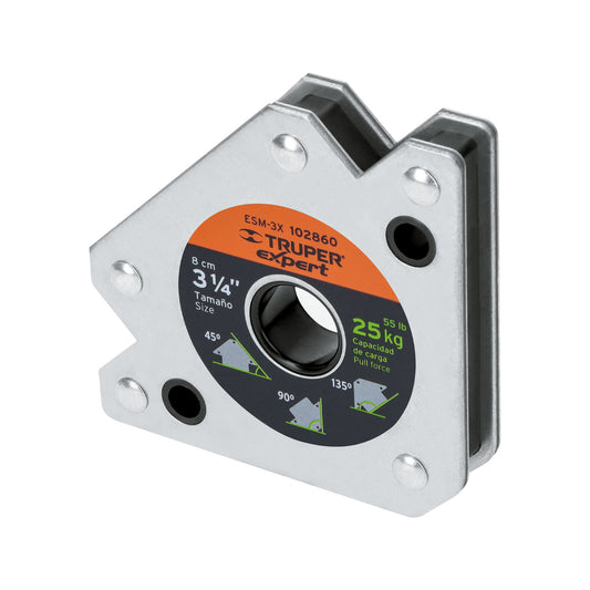 Escuadra magnética 3-1/4' para soldar, capacidad 25 kg